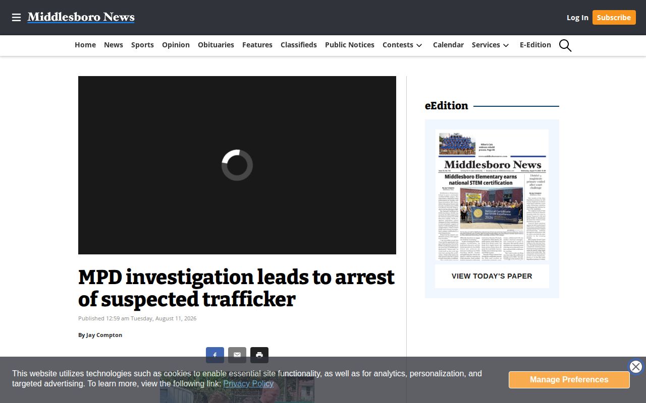 Middlesboro arrest news report in Bell County